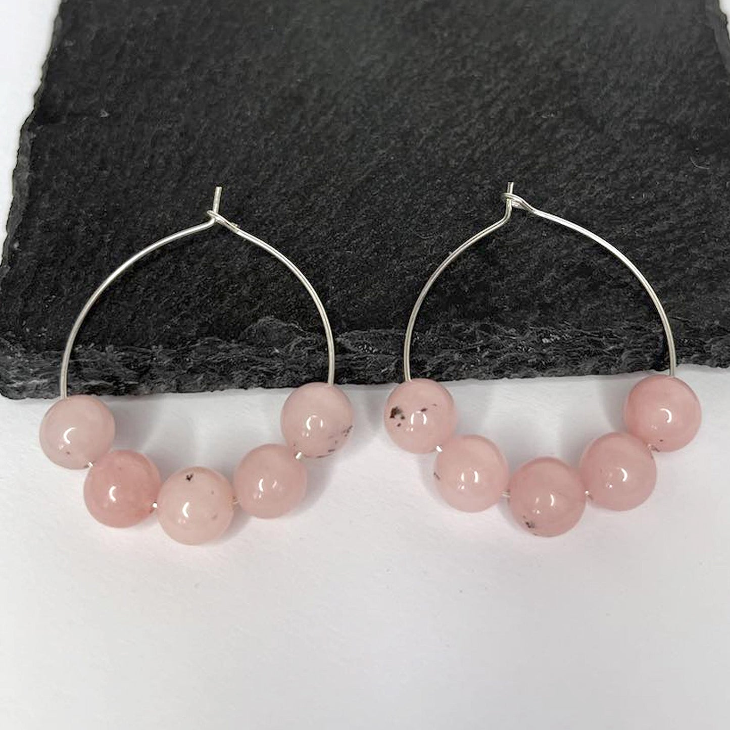 Cherry Quartz Hoop Earrings